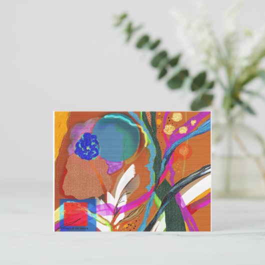 Abstrakte digitale Exploration - Postkarte 3 (Stehend Vorderseite)