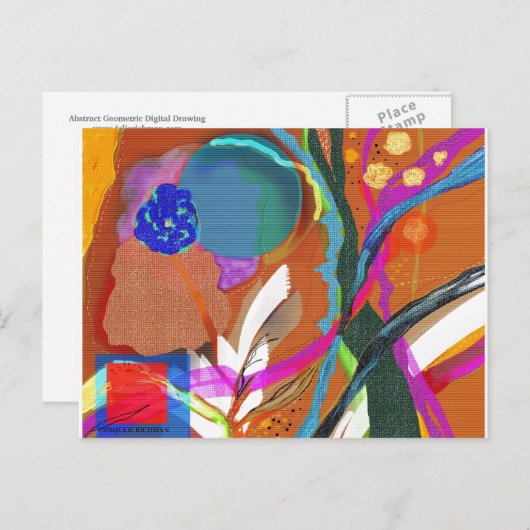 Abstrakte digitale Exploration - Postkarte 3 (Vorne/Hinten)