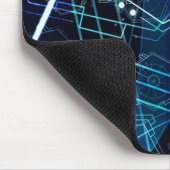 Abstrakte digitale geometrische Daten Blaue Kunst Mousepad (Ecke)