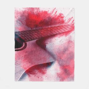 Abstrakte digitale Gitarrenmalerei, abstrakt, Fleecedecke