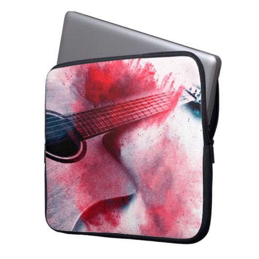 Abstrakte digitale Gitarrenmalerei, abstrakt, Laptopschutzhülle (Vorderseite Links)