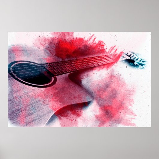 Abstrakte digitale Gitarrenmalerei, abstrakt, Poster (Vorne)
