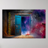 Abstrakte, digitale, grenzenlose Raumgestaltung Poster (Vorne)