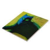 Abstrakte digitale Katzenmalerei Fliese (Seite)