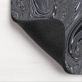 Abstrakte digitale Kunst in Schwarz und Weiß Mousepad (Ecke)