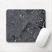 Abstrakte digitale Kunst in Schwarz und Weiß Mousepad (Mit Mouse)