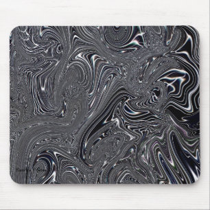 Abstrakte digitale Kunst in Schwarz und Weiß Mousepad