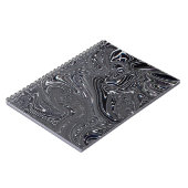 Abstrakte digitale Kunst in Schwarz und Weiß Notizblock (Linke Seite)