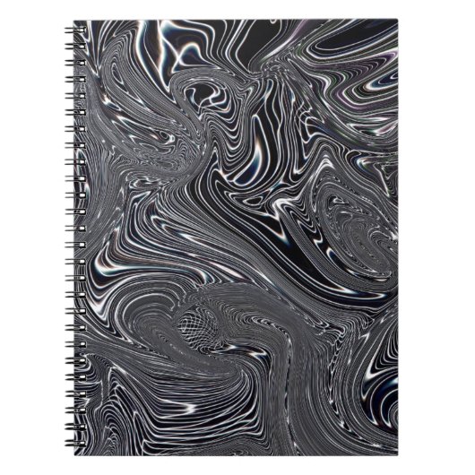 Abstrakte digitale Kunst in Schwarz und Weiß Notizblock (Vorderseite)