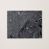 Abstrakte digitale Kunst in Schwarz und Weiß Puzzle (Horizontal)