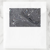 Abstrakte digitale Kunst in Schwarz und Weiß Rechteckiger Aufkleber (Tasche)