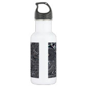 Abstrakte digitale Kunst in Schwarz und Weiß Trinkflasche (Rückseite)