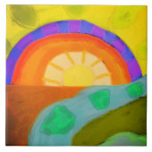 Abstrakte digitale Malerei im Sunset Fliese (Vorderseite)