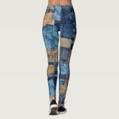 Abstrakte digitale Marine: Nahtloses Wasserfarbenm Leggings (Rückseite)