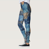 Abstrakte digitale Marine: Nahtloses Wasserfarbenm Leggings (Links)