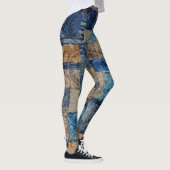 Abstrakte digitale Marine: Nahtloses Wasserfarbenm Leggings (Rechts)