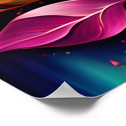 Abstrakte digitale Wandkunst, Blätter Lebende Farb Poster (Ecke)