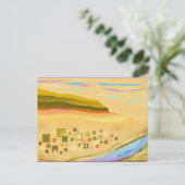 Abstrakte Digitale Wüste Landschaft Postkarte (Stehend Vorderseite)