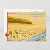 Abstrakte Digitale Wüste Landschaft Postkarte (Vorne/Hinten)