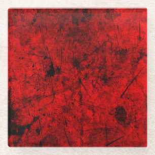 Abstrakte Digitalgrafik in Red Black Grunge Glasuntersetzer