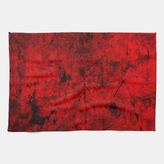 Abstrakte Digitalgrafik in Red Black Grunge Handtuch (Horizontal)