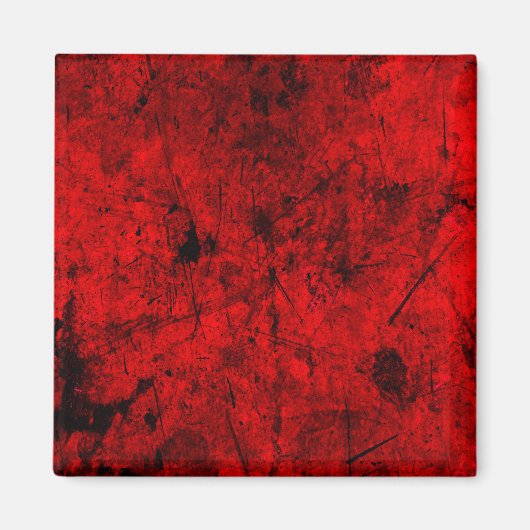 Abstrakte Digitalgrafik in Red Black Grunge Magnet (Vorne)