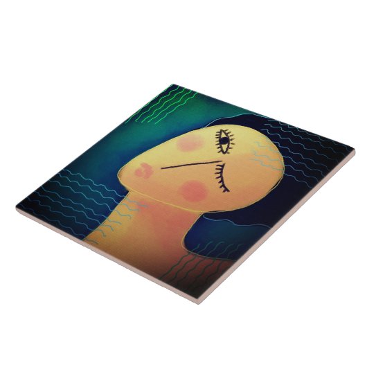 Abstrakte Digitalmalerei einer Frau Fliese (Seite)