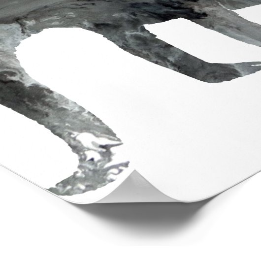 Abstrakte Dinosaurier-Silhouette Poster (Ecke)