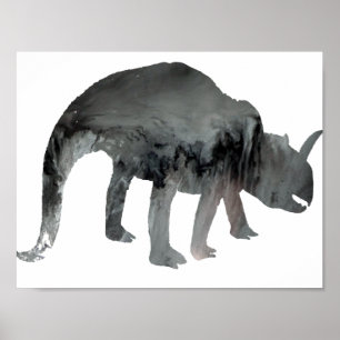 Abstrakte Dinosaurier-Silhouette Poster