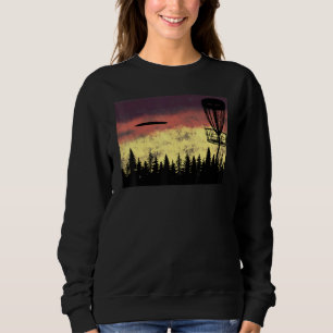 Abstrakte Disc Golf Night Sky mit Basket Frisbee G Sweatshirt