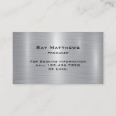 Abstrakte Disk DJ Imitate Silver Brushed Steel Met Visitenkarte (Rückseite)