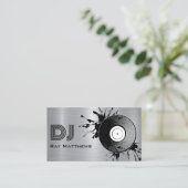 Abstrakte Disk DJ Imitate Silver Brushed Steel Met Visitenkarte (Stehend Vorderseite)