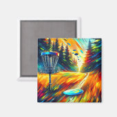 Abstrakte Disk Golf Art Magnet (Vorderseite/Rückseite)