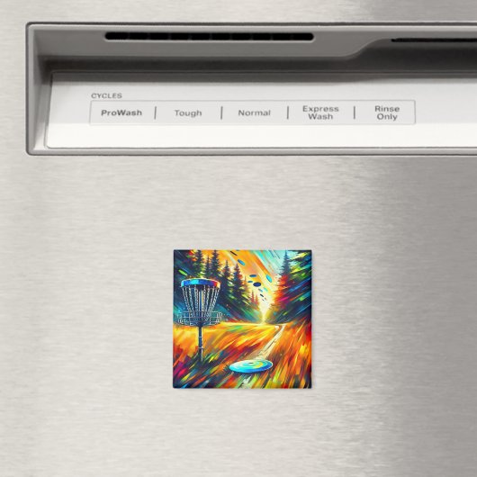 Abstrakte Disk Golf Art Magnet (In Situ (Geschirrspüler))
