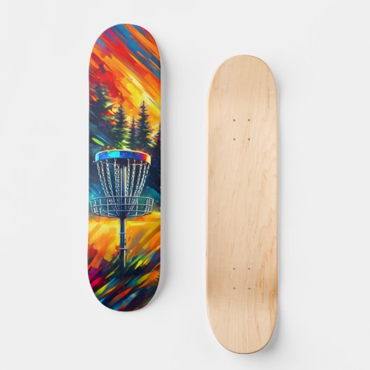 Abstrakte Disk Golf Art Skateboard (Vorderseite)