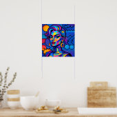 Abstrakte Diva - Moderne Retro-Geometrische Pop-Ar Poster (Küche)