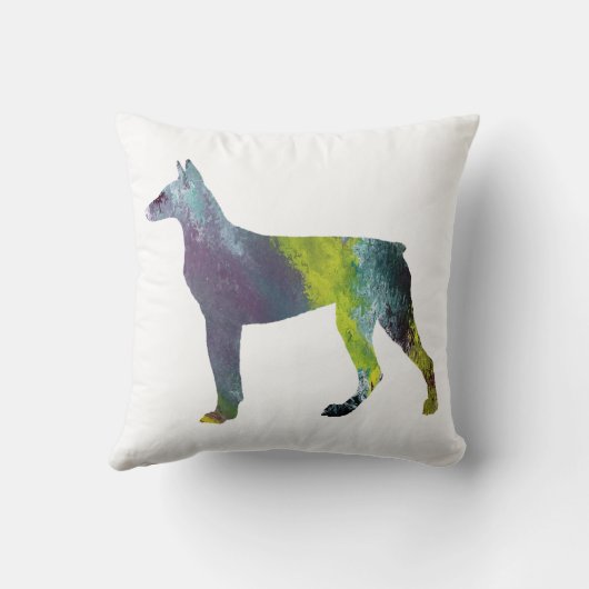 Abstrakte Dobermann-Silhouette Kissen (Rückseite)