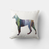 Abstrakte Dobermann-Silhouette Kissen (Vorderseite)