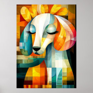 Abstrakte Dog Art - Geometrisches Tierdesign Poster