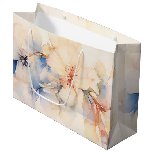 Abstrakte Dogwood-Blume Große Geschenktüte (Vorderseite Schrägansicht)
