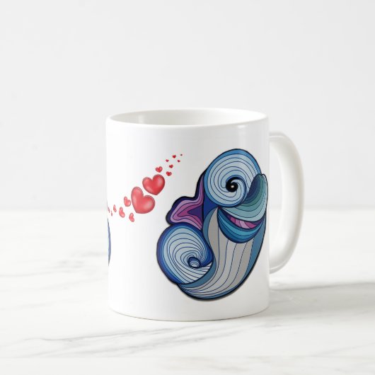 Abstrakte Dolphin Coffee Tasse (VorderseiteRechts)