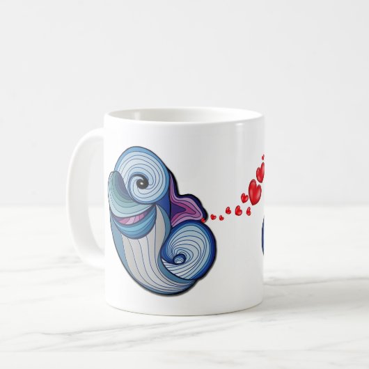 Abstrakte Dolphin Coffee Tasse (Vorderseite Links)