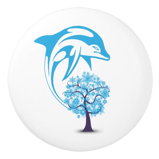 Abstrakte Dolphin-Keramik Keramikknauf (Vorderseite)