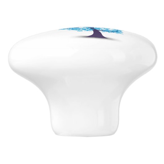 Abstrakte Dolphin-Keramik Keramikknauf (Seitenansicht)