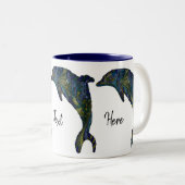 Abstrakte Dolphin-Kunstwerke Zweifarbige Tasse (VorderseiteRechts)