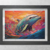 Abstrakte Dolphin-Malerei Poster