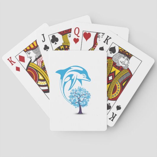 Abstrakte Dolphin Playing Cards Spielkarten (Rückseite)