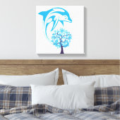 Abstrakte Dolphin Wrapped Canvas Leinwanddruck (Insitu (Schlafzimmer))