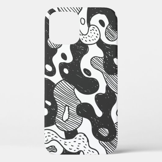 abstrakte Doodart Tarnung, schwarz Case-Mate iPhone Hülle (Rückseite)
