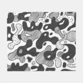 abstrakte Doodart Tarnung, schwarz Fleecedecke (Vorderseite (Horizontal))